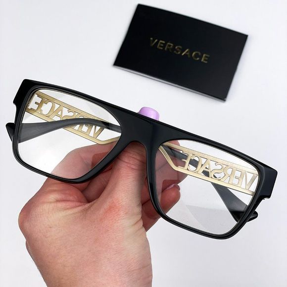 Versace VE3326U GB1 Eyeglasses Black Gold Square Unisex